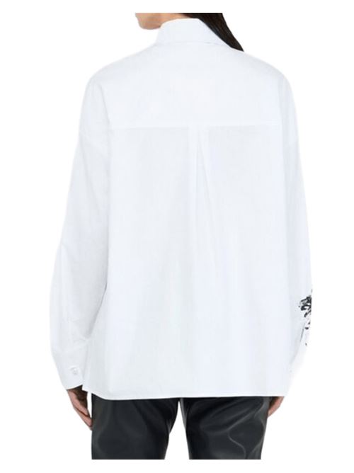 Camicia da donna oversize in popeline con stampa, colore bianco LIU JO | CF5241-T3216W9992